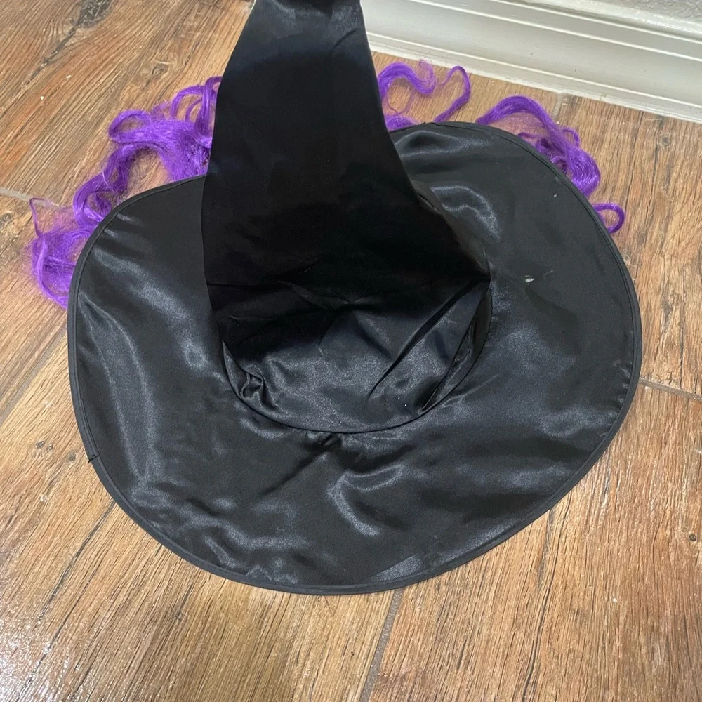 Kids Witch Costume Hat - Black and Purple